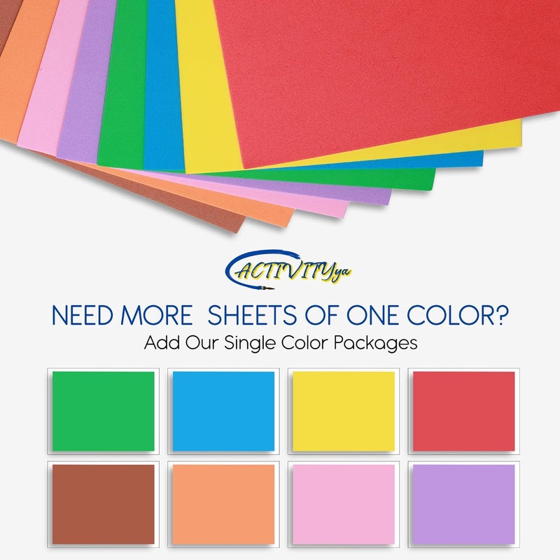 ACTIVITYYA EVA Foam Sheets for Crafts, 8 Assorted Colors, 6 x 9 Inch, 2mm Thick – Craft Foam Paper for DIY Arts and Crafts, School Projects, and More - 8 Pack - Image 4